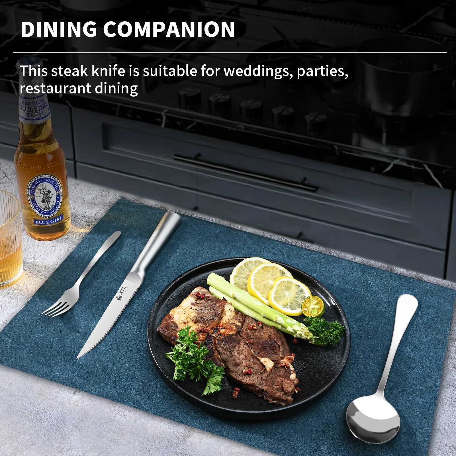 Steak knife set stainless Steel Blade Kitchen Knives Handle Sharp Dinner Knife Meat Cutter bread kitchen knives setC250326
