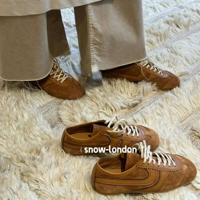 Real Leather German Women's Four Seasons 2025 Fashion Retro Crash Training Running Forrest Gump Shoes Women