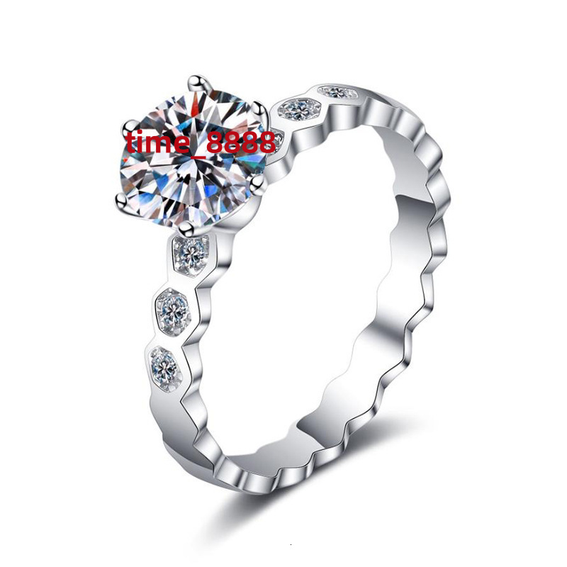 S925 Silver Moissanite Ring Honeycomb Simple Moissanite Design