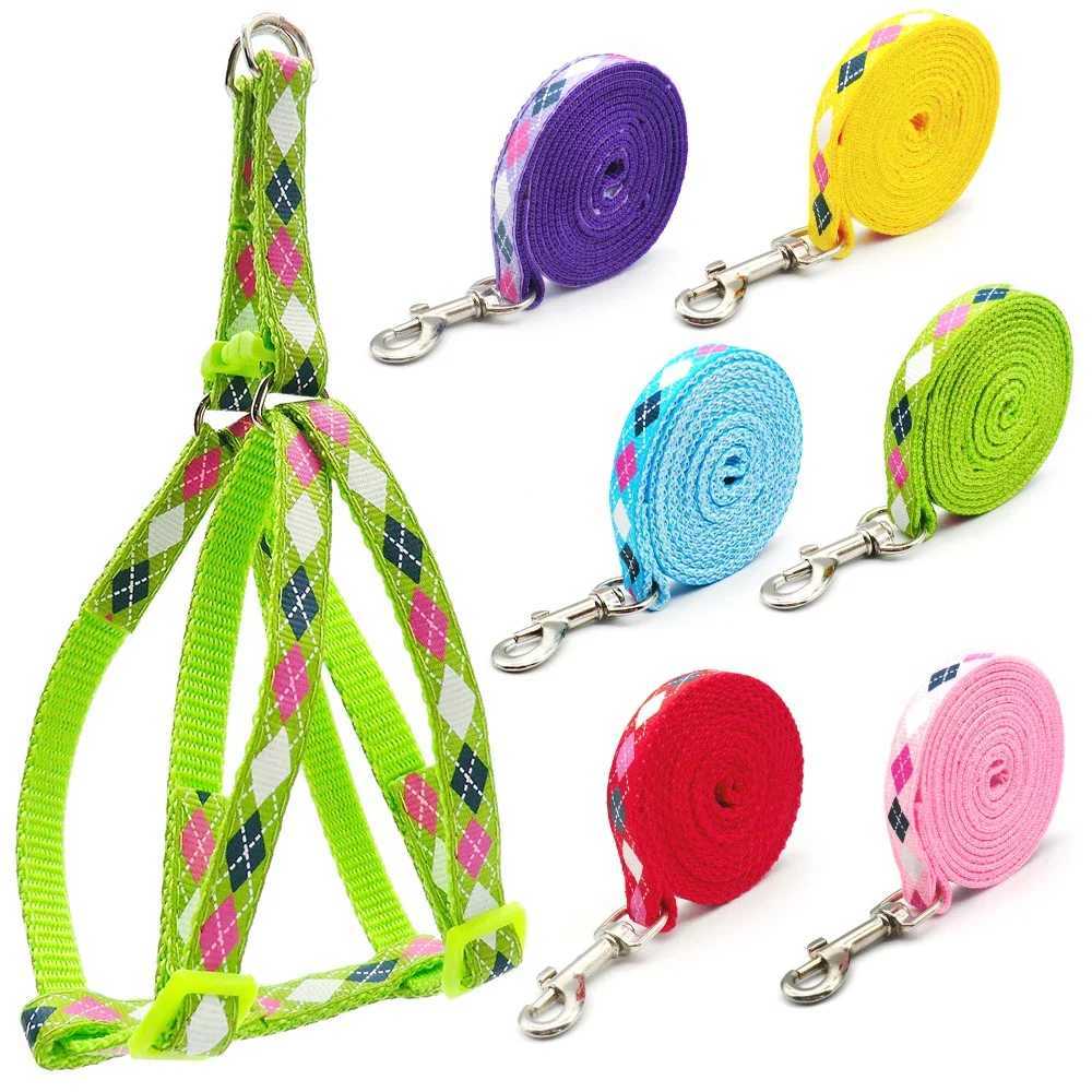 24 sets of pattern dog and cat suspenders adjustable vest collar dog outdoor walking Chihuahua collar name board accessories X250326