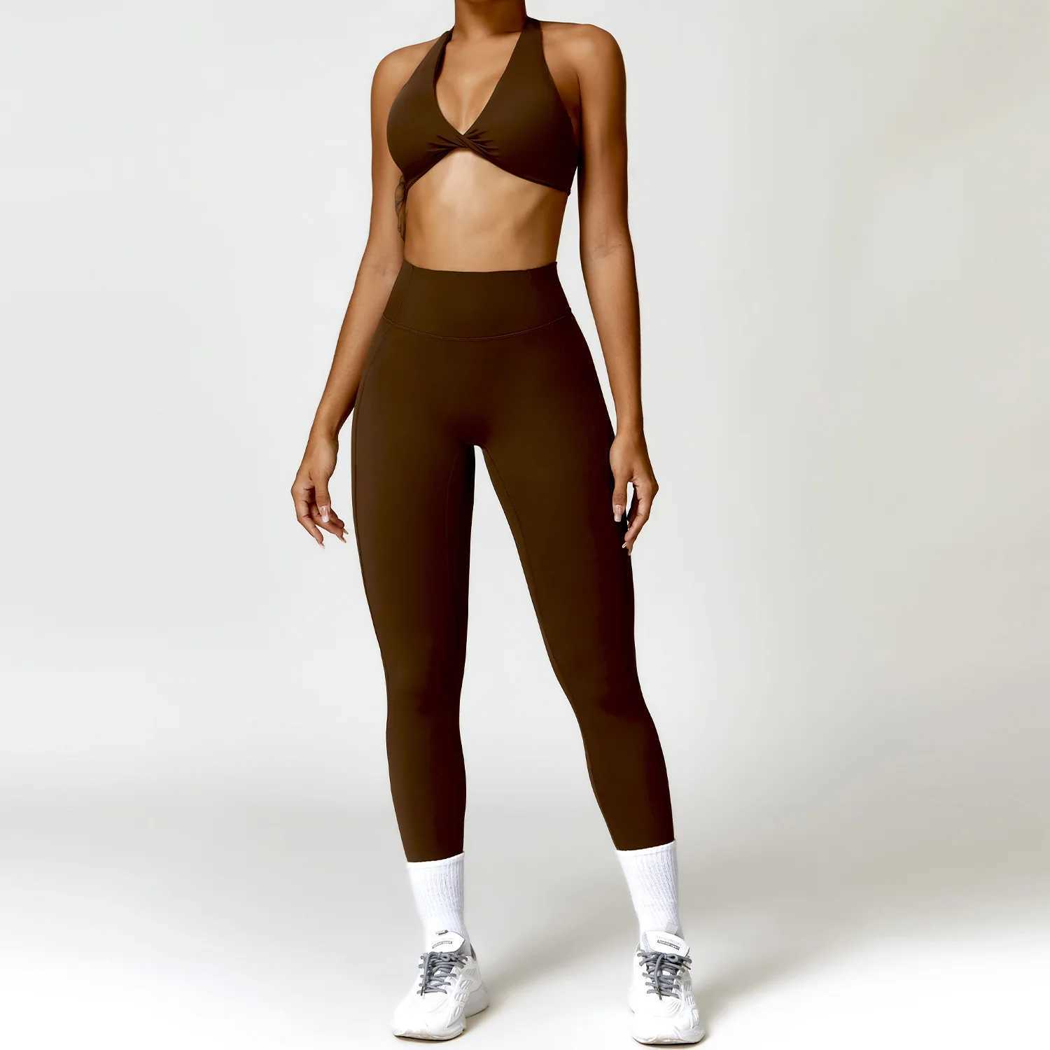 Womens seamless yoga set 2PCS gym fitness suit womens push up bra high waist leg sexy fitness sportswear W250326