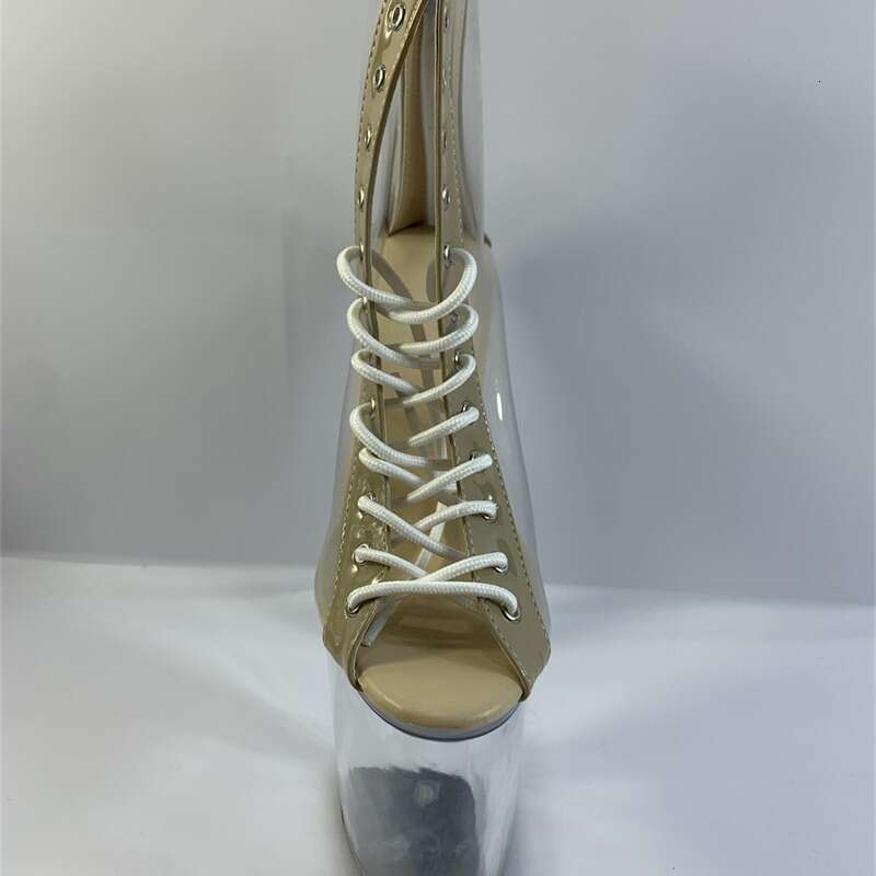 High Heel Summer New Yellow Short Knight Transparent Bottom Women S Round Head Low Leg Waterproof Platform Fashion Boots