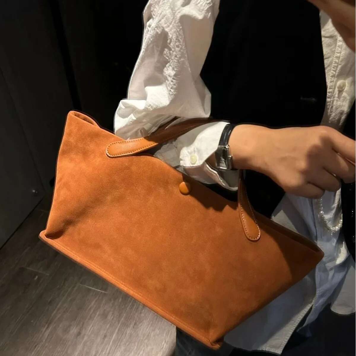 NEW Ladies Casual Retro Frosted Suede New Single Shoulder Underarm Simple Handbag Large Capacity Commuter Bag