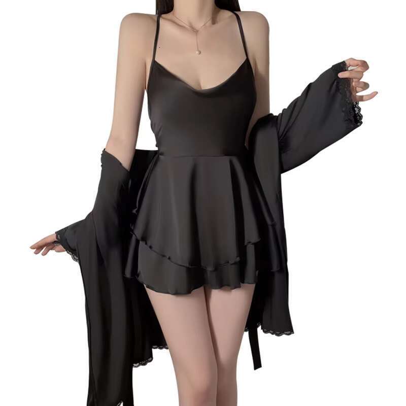 Hot Sale Sexy Pyjama Women Sleepwear Casual Satin Seductive Nightgown Ladies Home Wear Pijamas Mujer Night Dresses For Woman Set