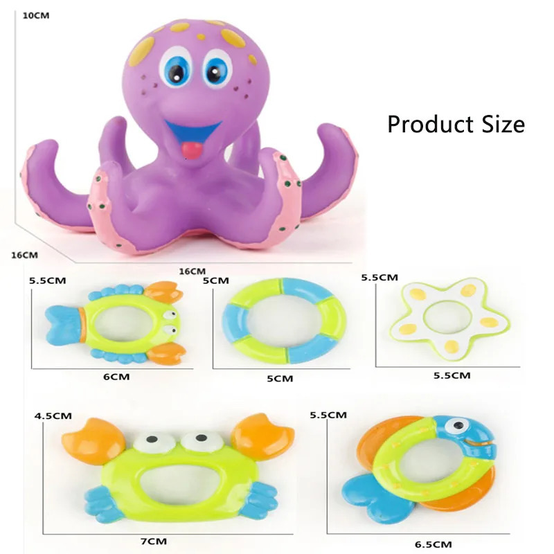 Baby Bath Toy Shower Cartoon Animal Octopus For Kid Crawling Beach Toddler Bathtub Bathroom Swimming Pool Play Water 250326