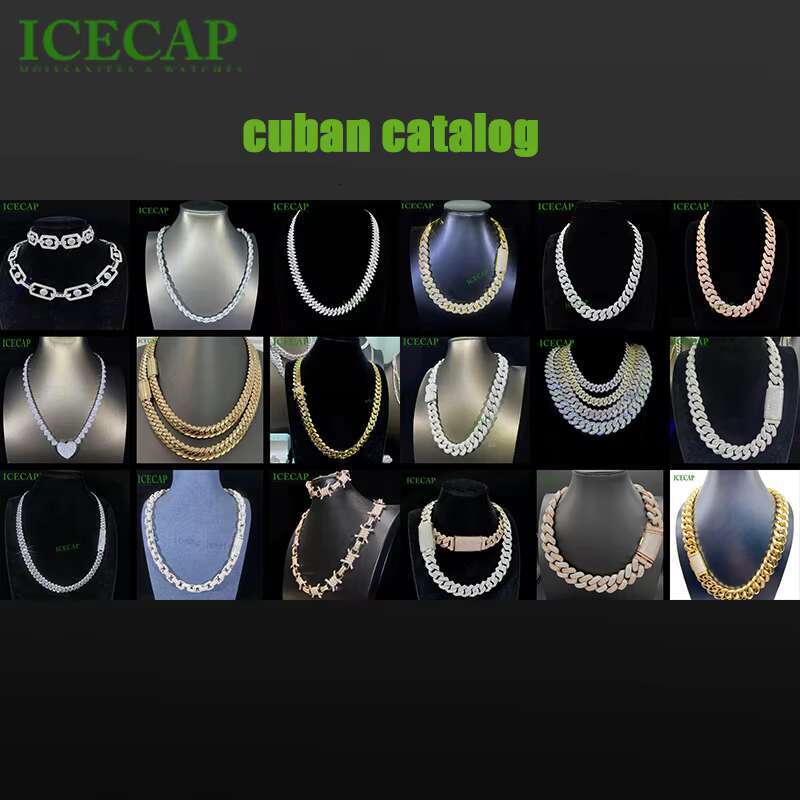 Custom Luxury Design Moissanite Cuban Chain Hip Hop Necklace 925 Silver Gold Plated Miami Link Chain Necklace for Men and Women