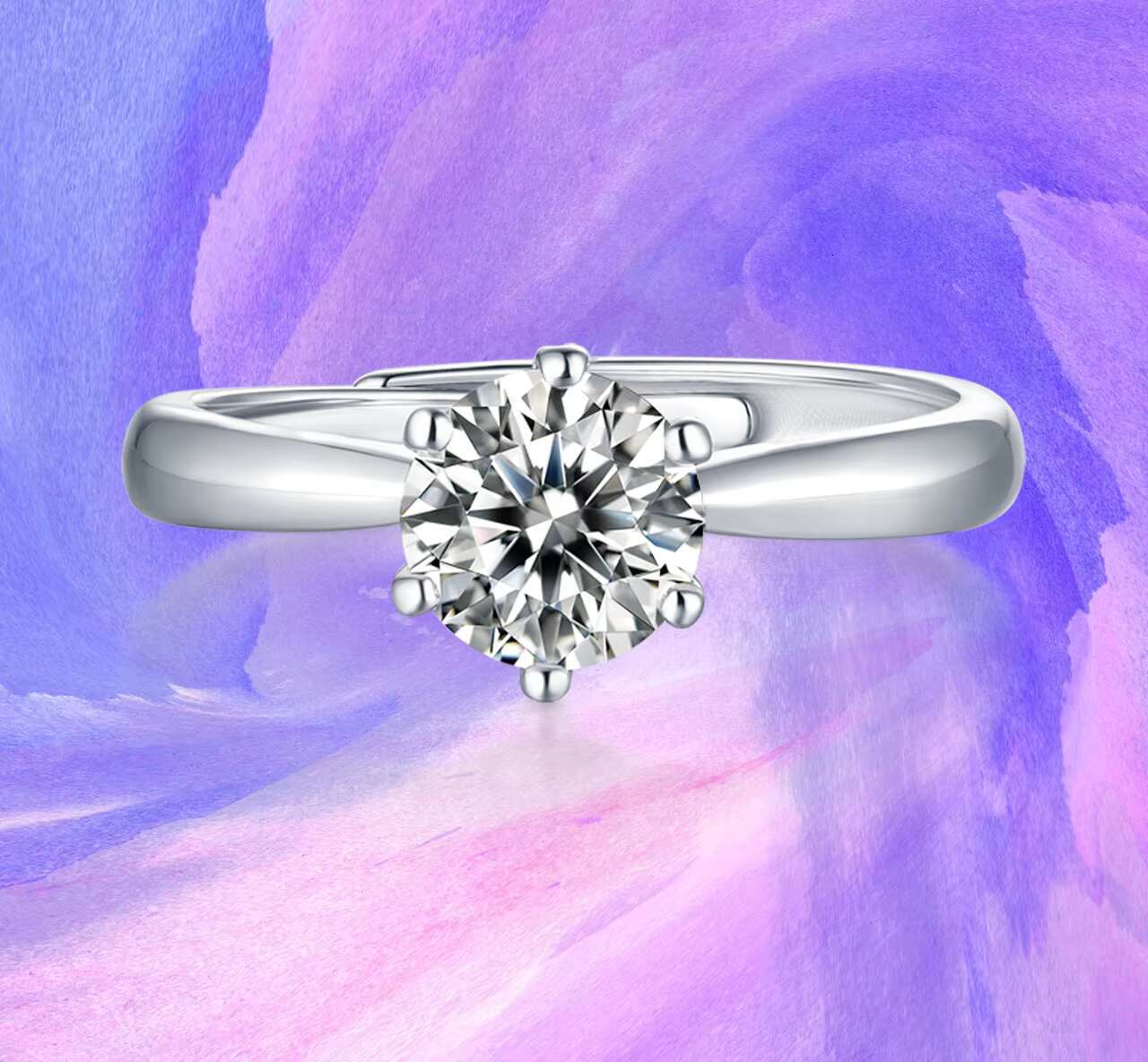 Square 1CT Moissanite Rings Exquisite Shiny Full Diamond Rings for Women Engagement Jewelry Manufacturer S925 Sterling Silver