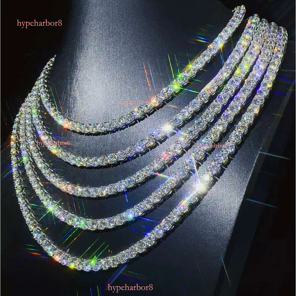 Top bracelet tennis Hip Hop sier necklace fashion Jewelry Pass Dia Tester 6mm vvs moissanite iced out cuban chain for men women