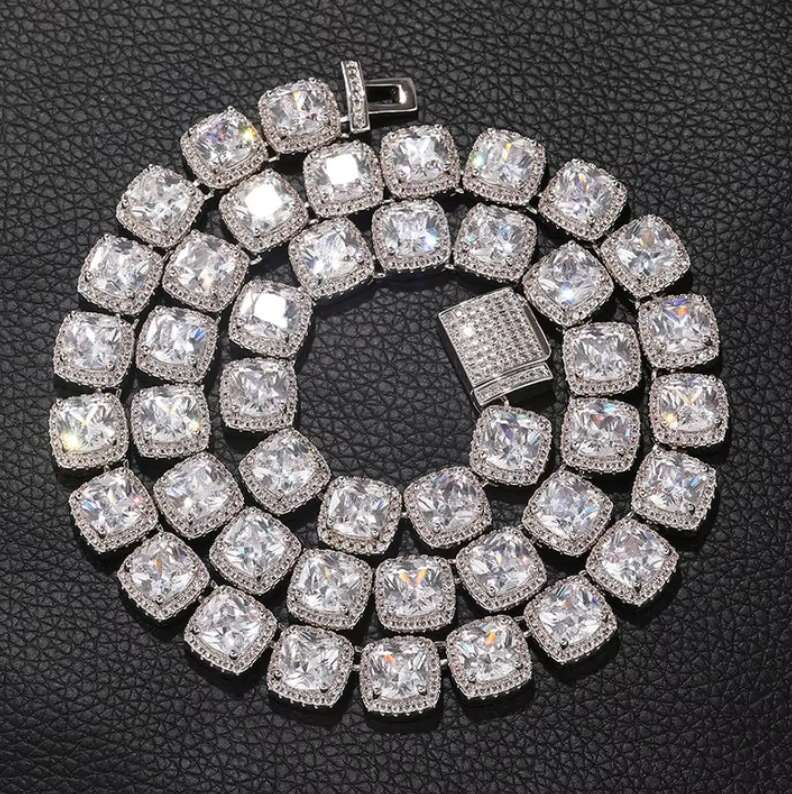 Speedin Iced Out D Color White VVS 925 Sterling Silver 3mm-4mm Moissanite Diamond Tennis Chain Necklace Gold Plated Link Chain