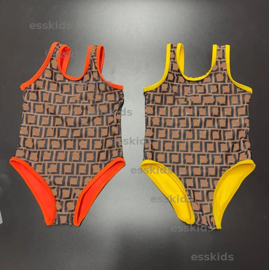 Summer Girls One-Pieces Bikini Kid Swimsuit Letters Printed Kids Toddlers Bathing Suits Baby Girl Beach Swimwear Children Swimming Wear CXG2503261