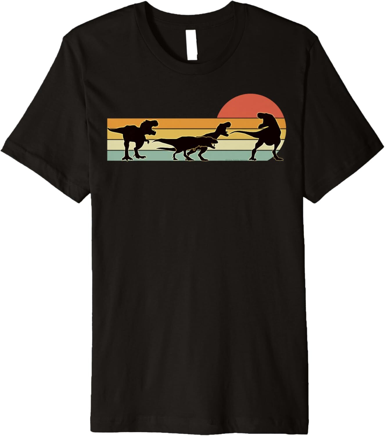 T shirt for Mens T-Rex Dinosaur March Retro Sunset - T-Rex Premium Graphic Tee Casual Tops Clothes Short sleeve