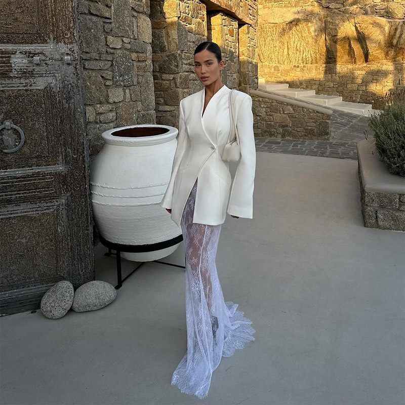 2024 autumn and winter women's plus size suit, personalized street solid color, one button slim fit suit jacket
