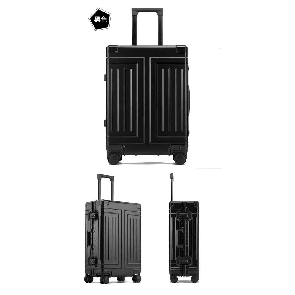 2024 Capacity Durable Lage Sets 100% Aluminum Suitcase Wheels Women Girl Men Cabin Carry-On Boarding Travel 20/24/26/28