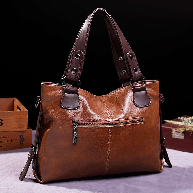 2024 Xiti Paul's new fashionable tote casual soft leather single shoulder crossbody large capacity women's bag