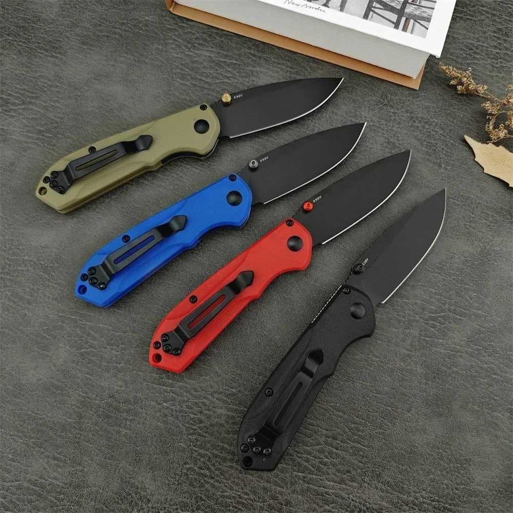 BM 565 Free D2 White/Black Blade Nylon Fiber Handle Pocket Folding Knife Outdoor Camping Hunting EDC Tool Survival KnifeXJ250326