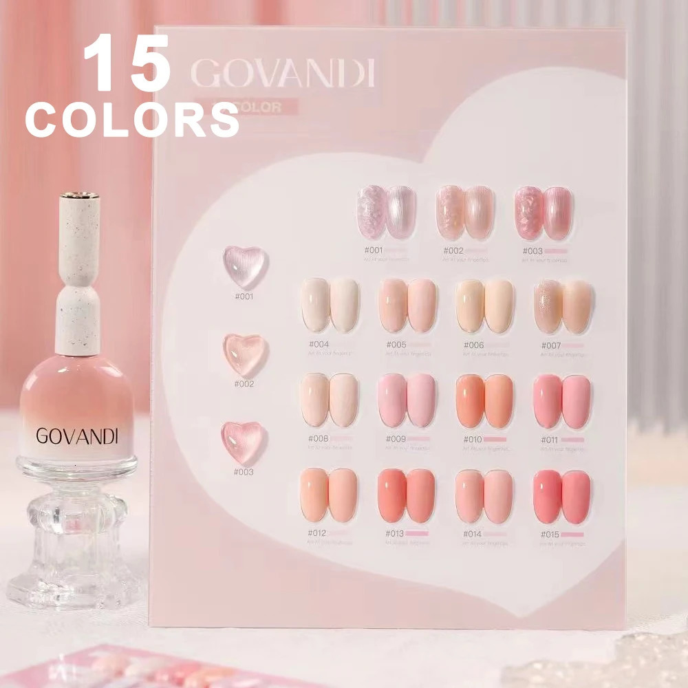selling sweetheart Pin Peach nail polish polishing gel set semi permanent soap gel nail salon nail art coat set 15ml 250321