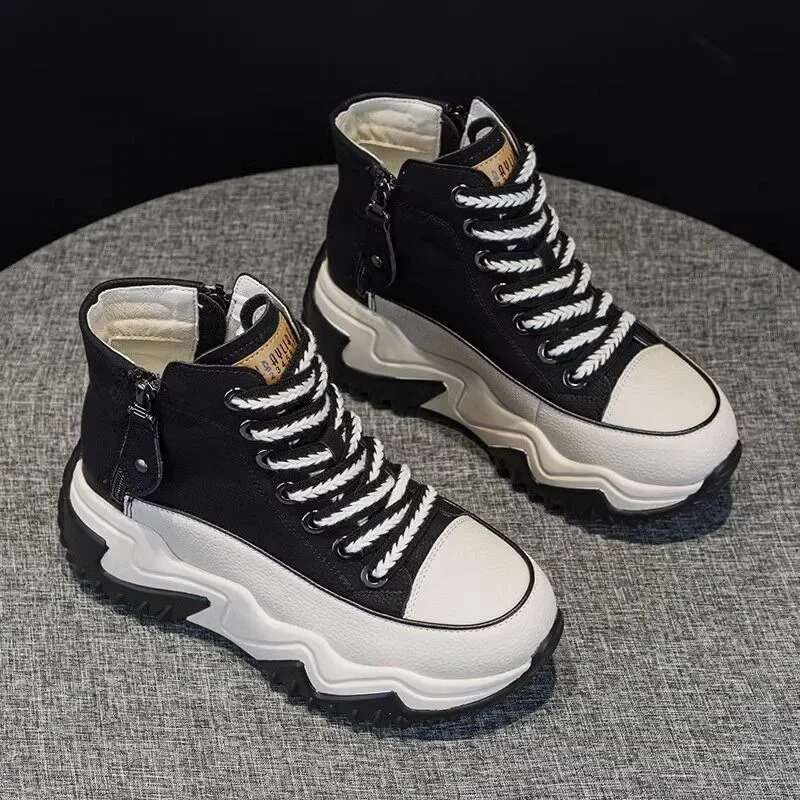 Designer Shoes 2025 New Women's Sports Shoes Fashion High Top Trendy Women's Boots Platform Casual Outdoor Running Shoes Women's Tenis 