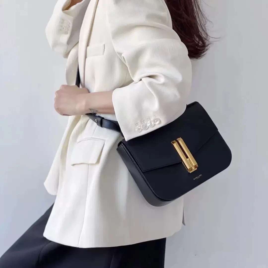 DEME tofu light , niche design, leather women's bag, one-shoulder, armpit small square bag