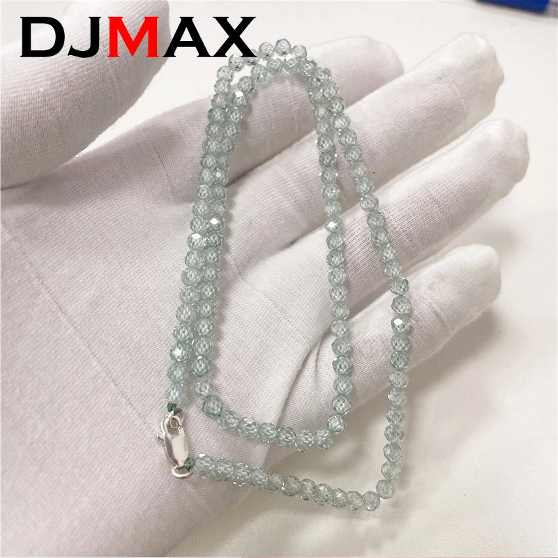 DJMAX 4mm Bead Necklace Womens Original 925 Pure Silver DIY Mens Bracelet Chain 250317