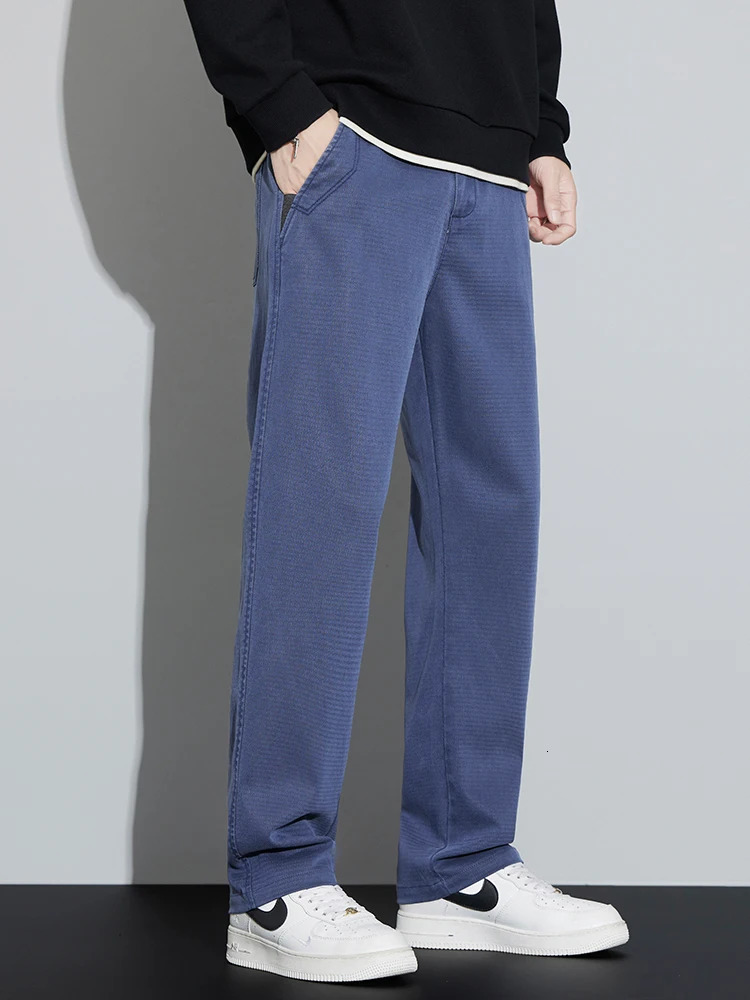 4Color Straight Mens Pants with Casual Lyocell Comfortable Stretch Trouser Wide Fashion Korean Street 250326