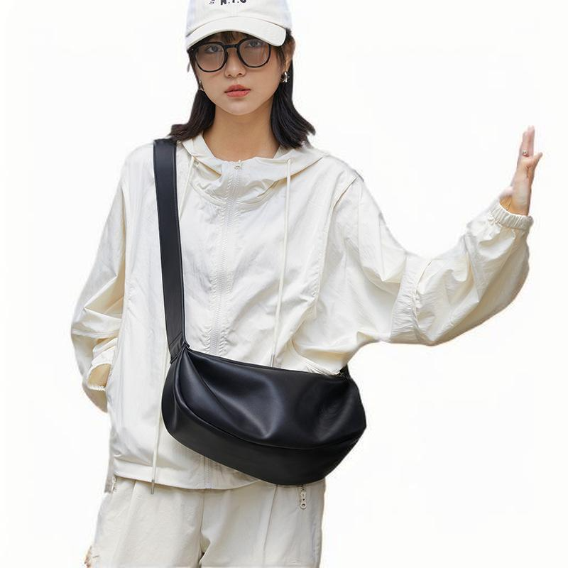 Women's Tote bag Soft leather dumpling bag Crossbody bag Underarm bag Casual wide strap shoulder bag 2025