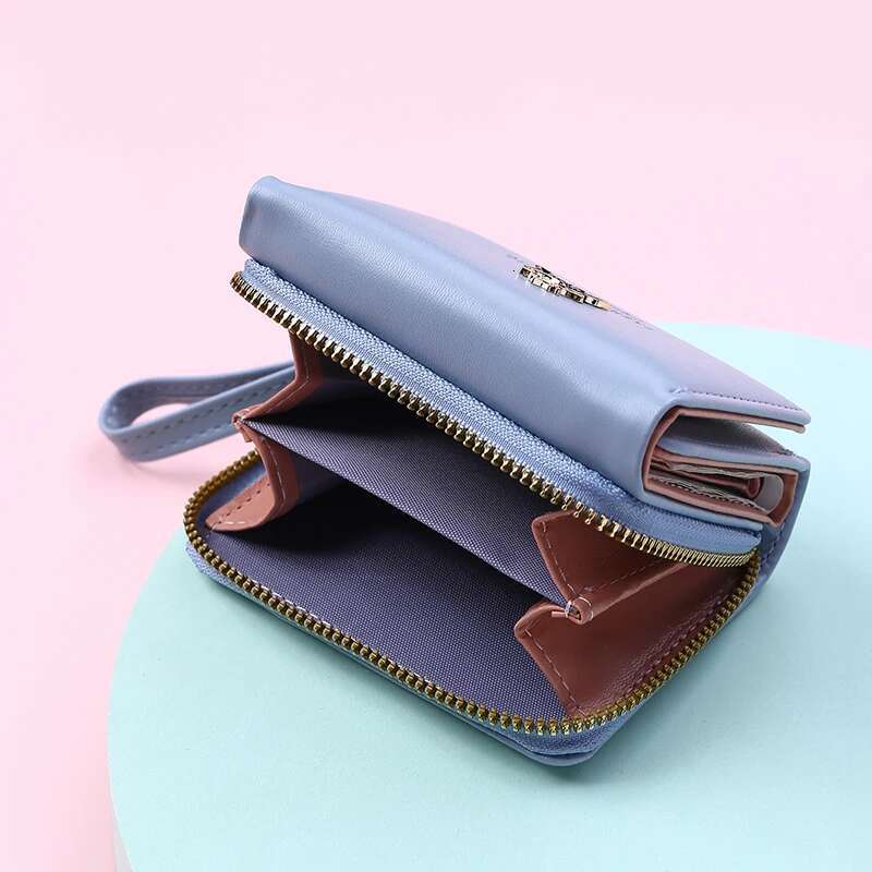 Short Small Women's Designer Wallet PU Leather Mini Handbag