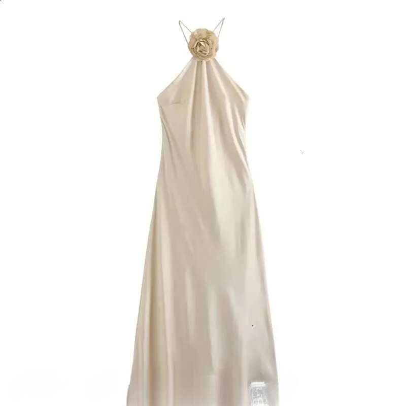 Wer Halter Dress Woman Shoulder Satin Long Women Backless Sexy Evening Dresses Summer Party For S02
