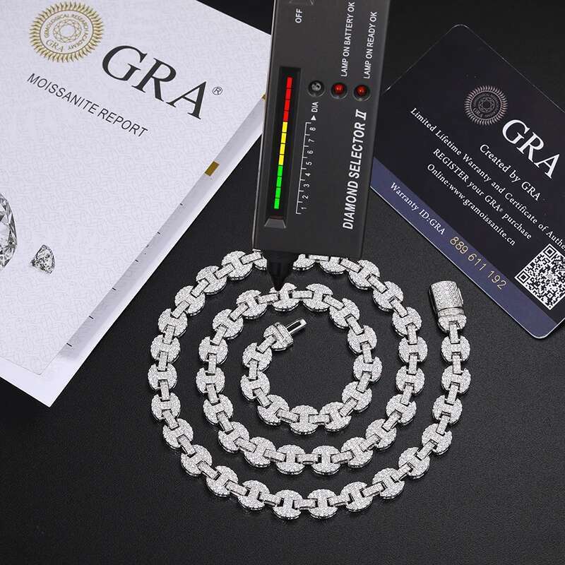 High Quality luxury Necklace Chain Cuban Mens Moissanite Necklace 925 Silver For Men Hip Hop Jewelry