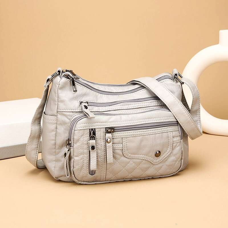 New Shoulder PU Soft Leather Texture Large Capacity Crossbody Women's Fashion Simple Middle aged Mom Bag