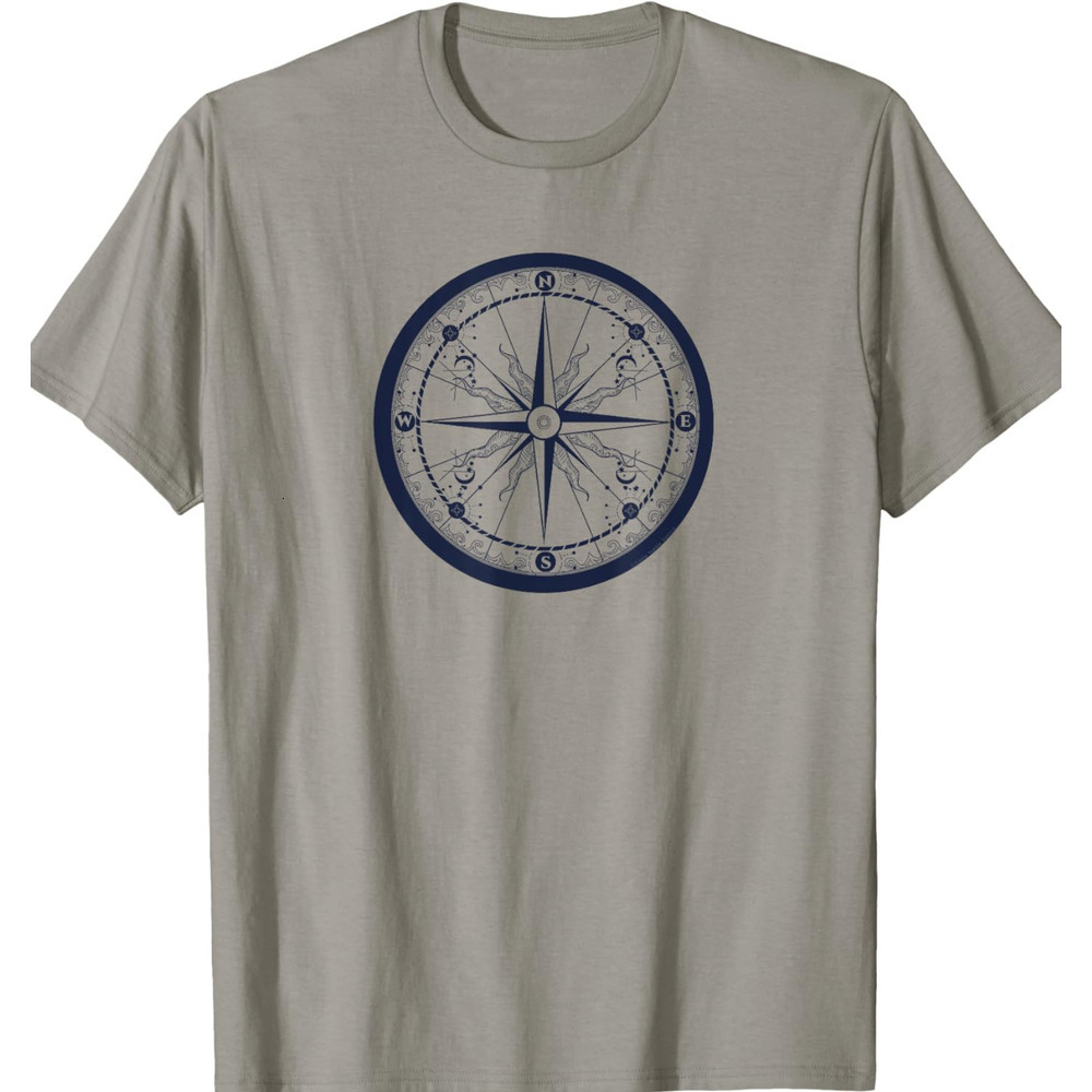 T shirt for Mens Beautiful Compass Sailing Hiking Travel Adventure Graphic Tee Casual Tops Clothes Short sleeve cool