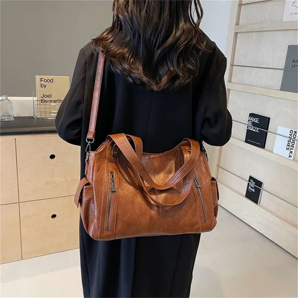 Female Handbag Large Capacity Shoulder Big Stylsih Tote Ladies Soft Leather Hobos Messenger Bags Women Shopper Bag Sac