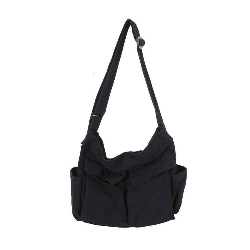 Work style single shoulder crossbody men and women ins canvas for students, school bag, street large capacity artistic leisure bag