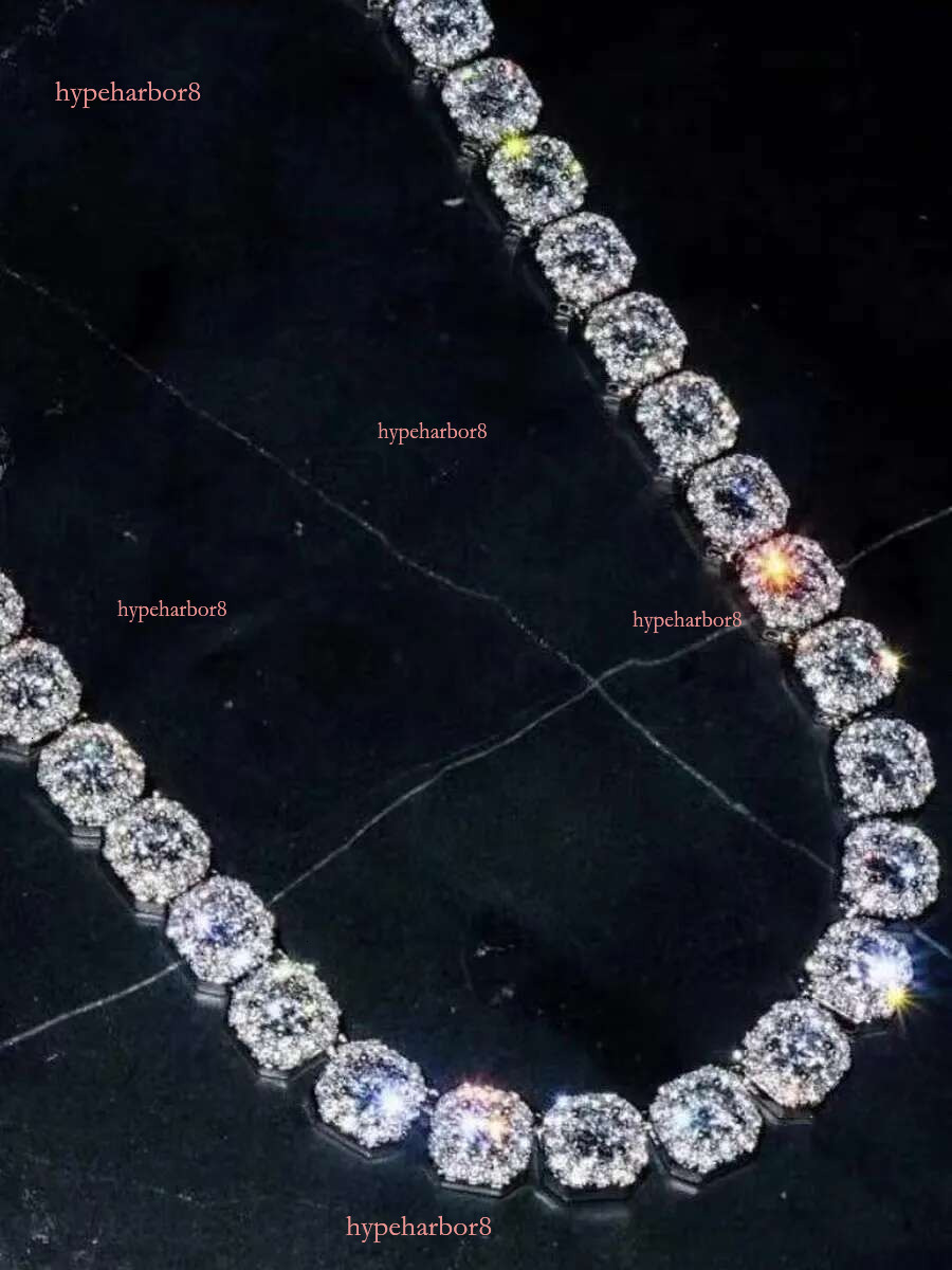 Necklace bracelet Moissanite Dia Custom Vvs Cuban k S Sier 8mm 12mm Large Tennis Chain Solid Back Hiphop