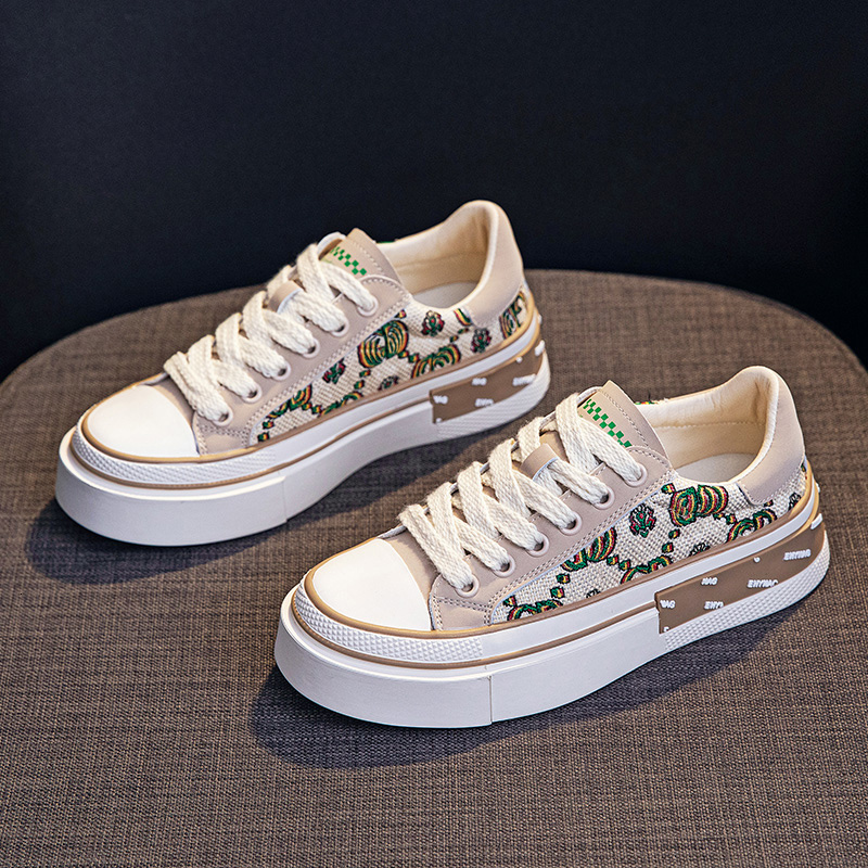 Designer Shoes 2025 New Canvas Shoes Women's Breathable And Comfortable Sports Shoes Casual Thick Soled Women's Shoes Student Multi Function