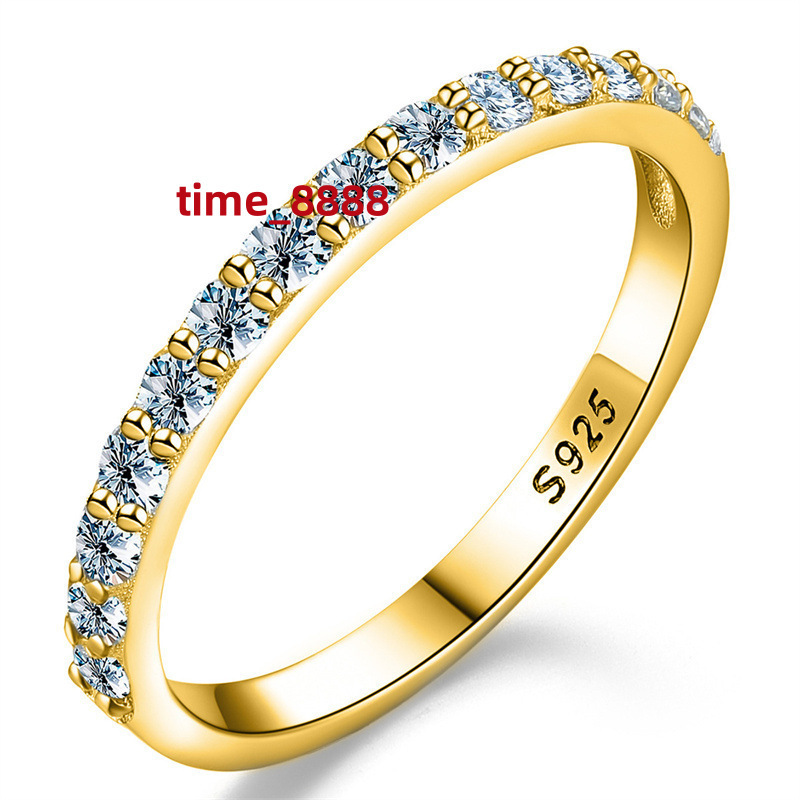 0.1ct Moissanite Diamond Band Ring 925 Sterling Silver 18k White Gold Moissanite Ring for Women Engagement Gift Fine Jewelry