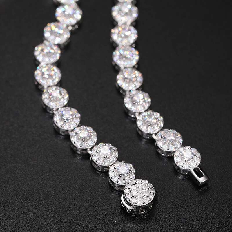 High Quality Round Cuban Link Necklace Men Moissanite Silver 925 Chains Necklaces Hip Hop Jewelry