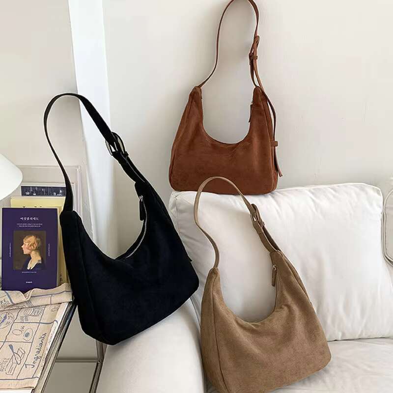 High quality new oversized trendy shoulder bag, women's handbag, suede handbag