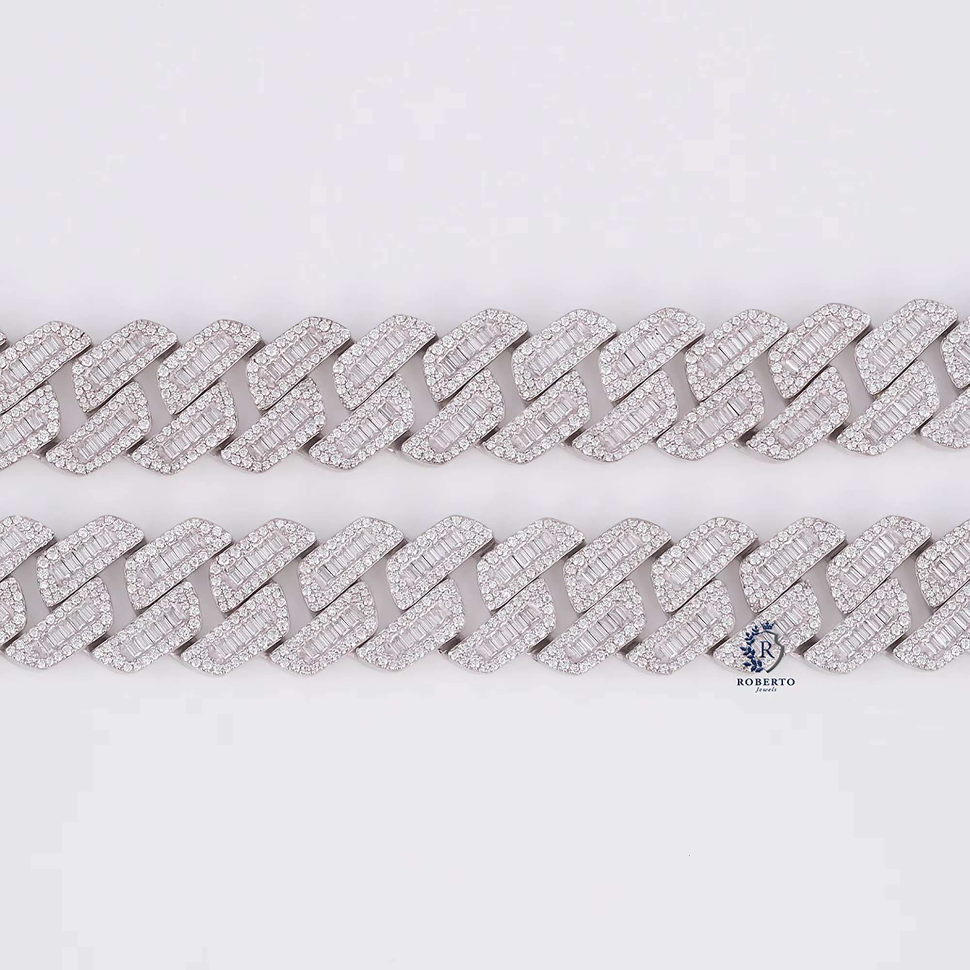 Delivery Fast High Quality Hip Hop Necklace Bracelet Moissanite Diamond Chain Silver Iced Out VVS Moissanite Cuban Link Chain