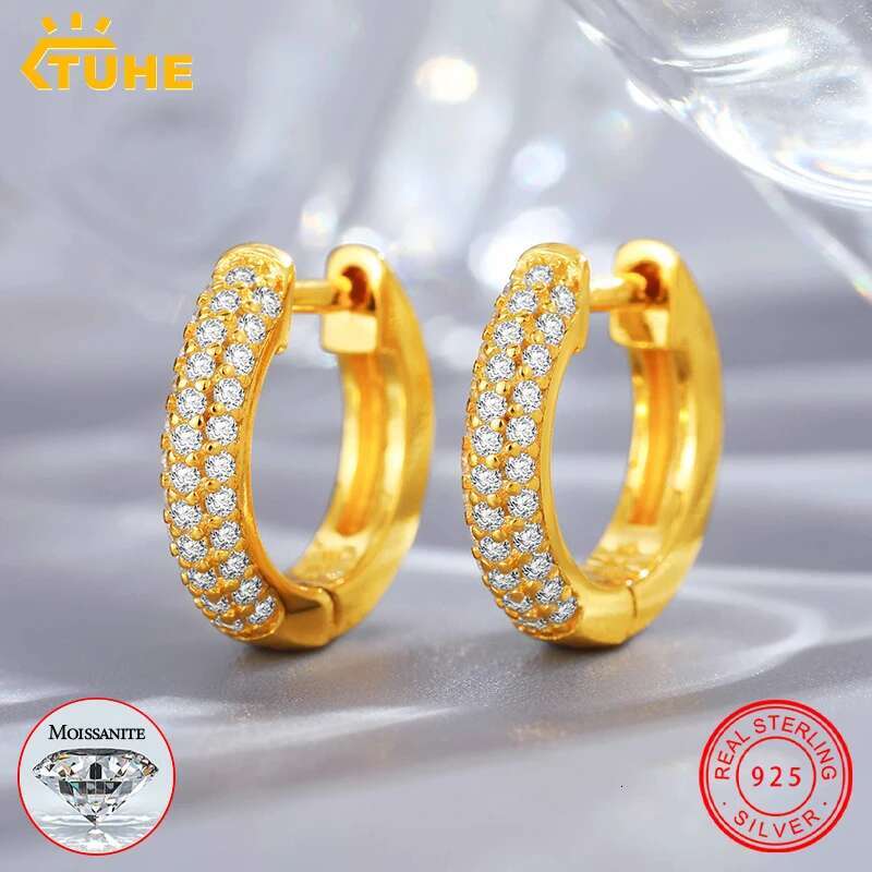 Fashion Moissanite Earrings For Women Jewelry 100% 925 Sterling Silver Sparkling Wedding Jewelry Gifts with GRA Certificate
