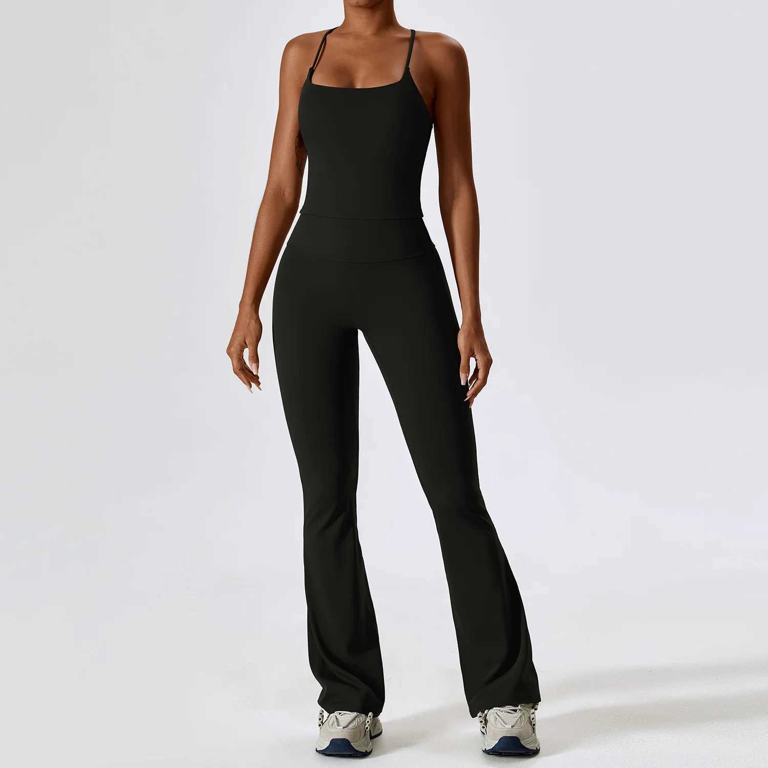 2-piece womens track and field clothes yoga set sportswear gym clothes fitness long sleeved crop tops waist tight sportswear W250326