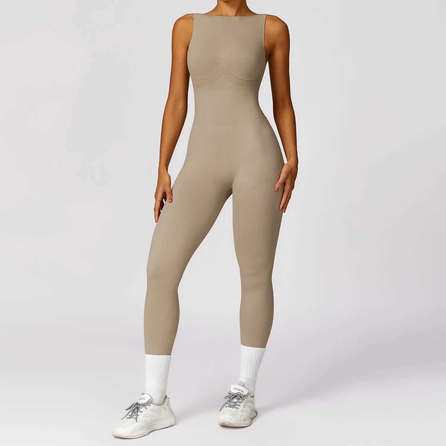 Gym clothing backless set short fitness bodysuit Siamese sportswear push up sportswear womens one-piece yoga suit W250326