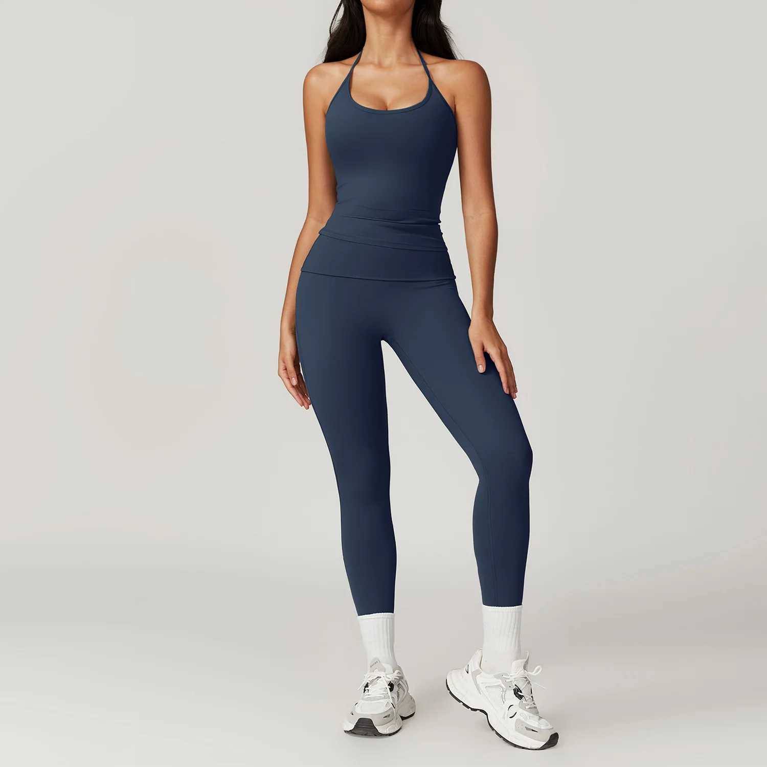 Yoga Set 2PCS Womens Sportswear Gym Sportswear Flared Trouser Fitness Bra Crop Top Sportswear Tracksuits W250326