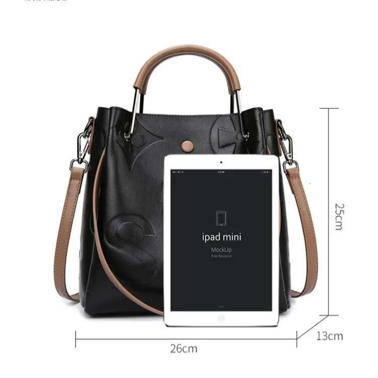 Emed Fashion Textured Women's Handbag Shoulder Bucket Bag