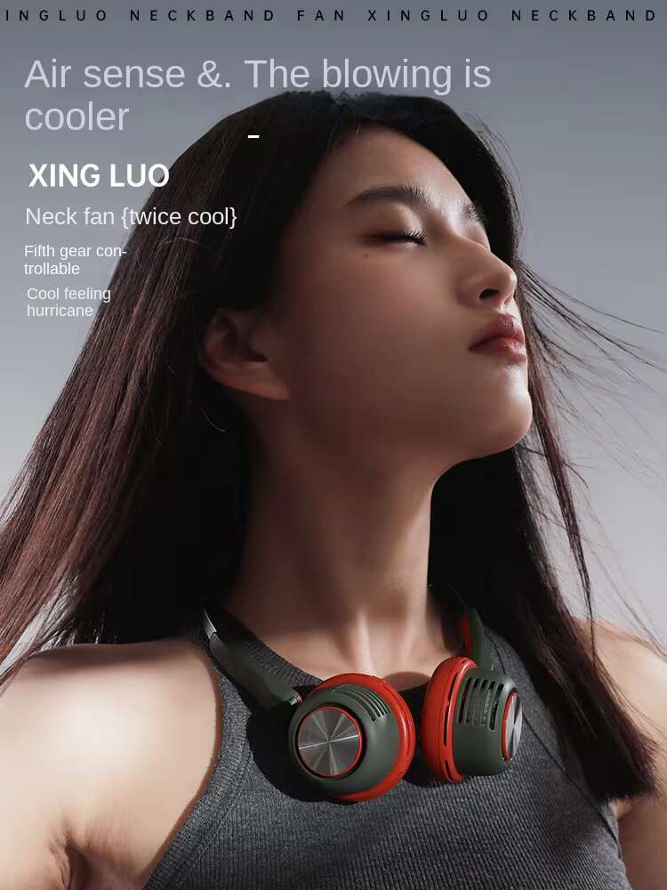 2024 New Mini 1600mAh Neck Fan Wearable Silent Bladeless 5-speed Coog Outdoor Portable Small Air Conditioner