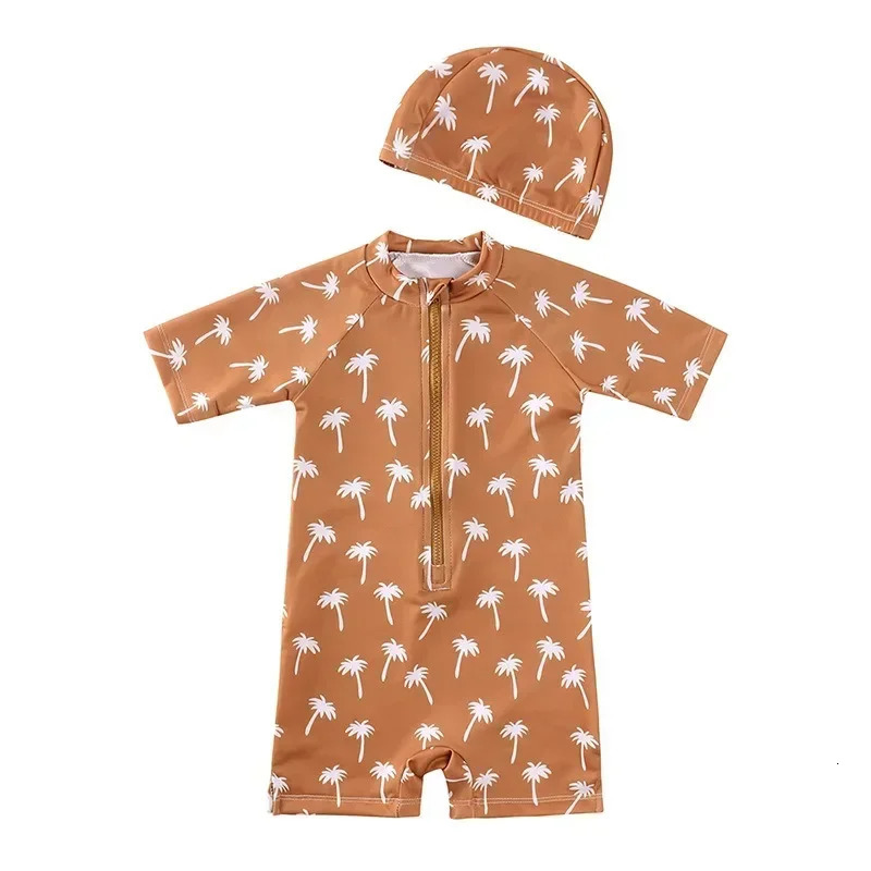 UV Baby Boy Swimsuit One Piece Swimming Jumpsuit Ruffles Bathing Suit SPF 50 Long Sleeve Kids Swimwear for Girls 1-7 Years 250326