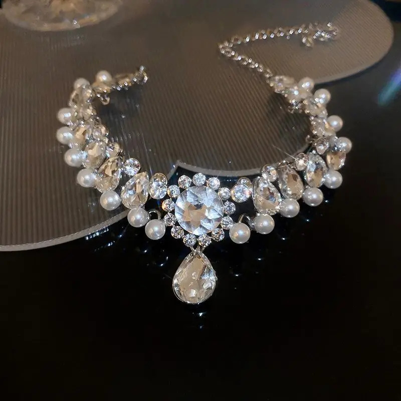 Pearl necklace premium rhinestone choker 250322