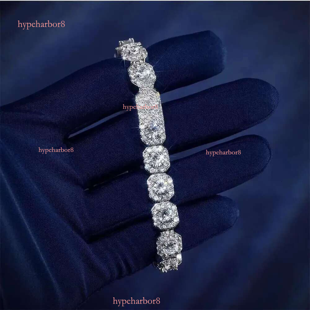 Fire Jewelry 6mm 10mm Sterg Sier d Color Vvs Moissanite Dia Cluster Tennis Chain Necklace for Men Women