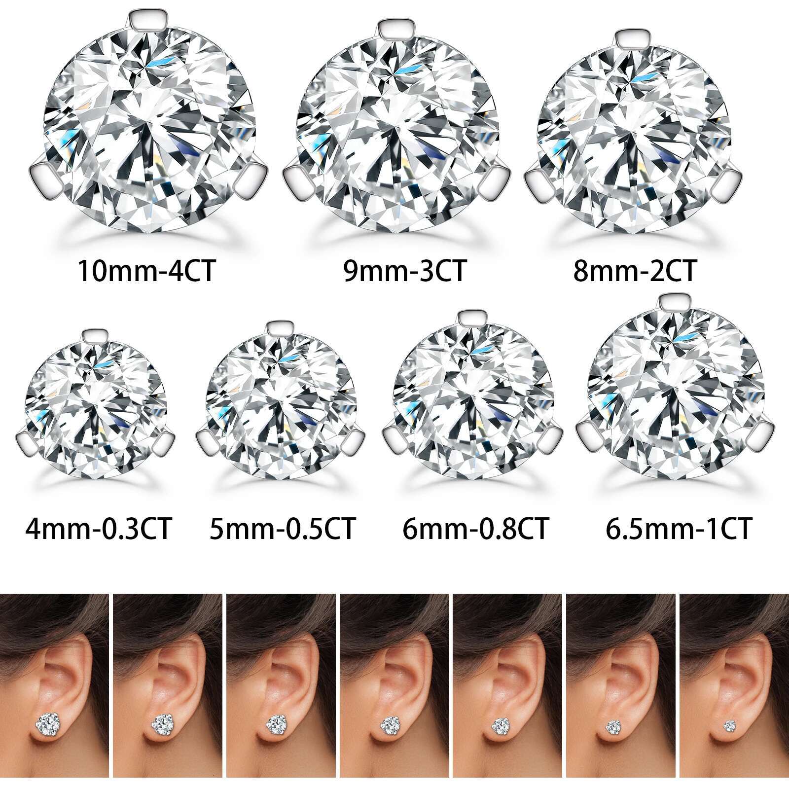 Luxury Triangle Moissanite Eearring 925 Sterling Silver Earrings For Women Silver 925 Fine Jewelry