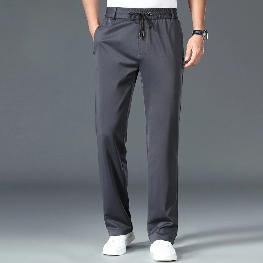 Large 10XL mens winter pants wool lining elastic waist Strtch Trouser thick warm straight workwear large size 250326