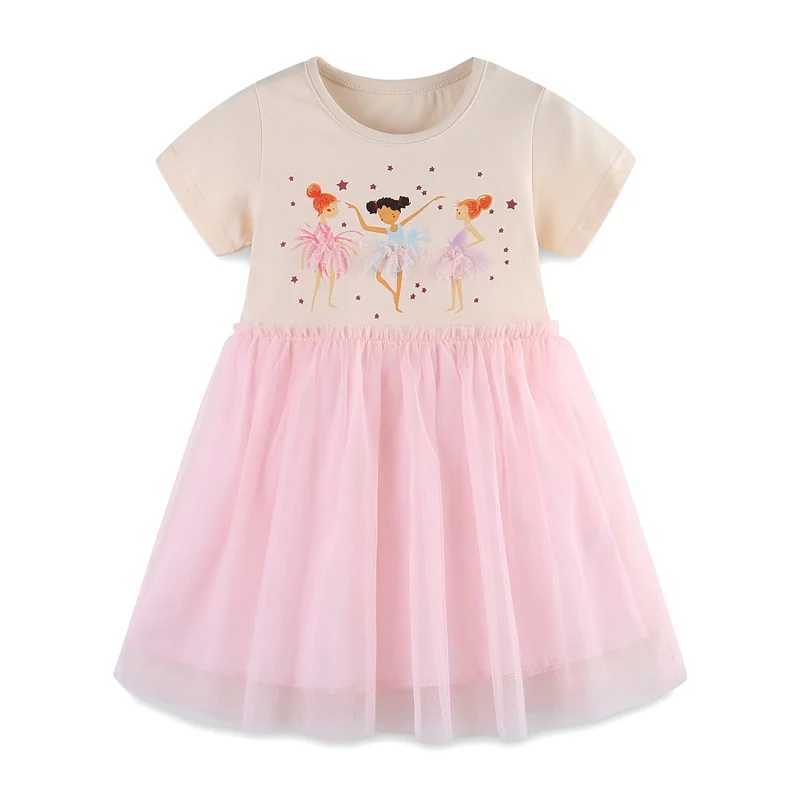 Jumping Meters Fairy Tale Summer Princess Dress Childrens Vestdos Par Birthday Baby Clothing Embroidered Dress Wedding W250326